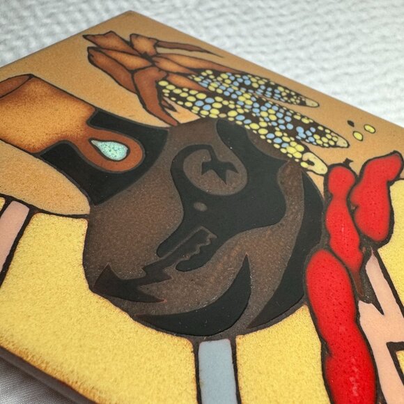 Masterworks Handcrafted Ceramic Tile Trivet Southwestern Design & Chili Peppers - Picture 7 of 8